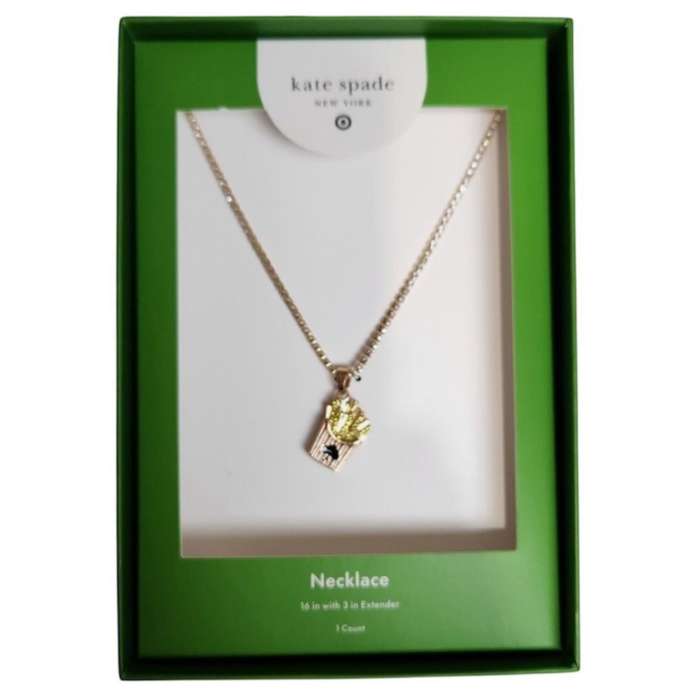 Kate Spade Gold Necklace with Fry Charm